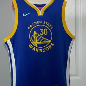 Nike Blue and Yellow Kids Golden State Warriors Jersey